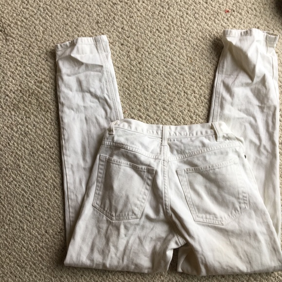 vintage high waisted white mom jeans with buttons - Picture 3 of 3
